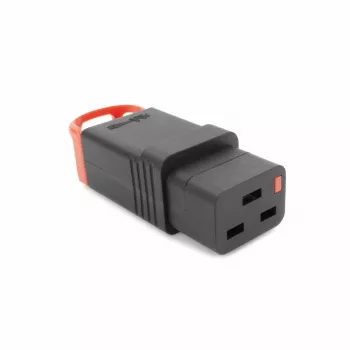 ACT C19 IEC Lock+ perjungiama juoda, PA190100BK, C19, tiesi, moteriška, 250 V, 16 A, juoda, raudona