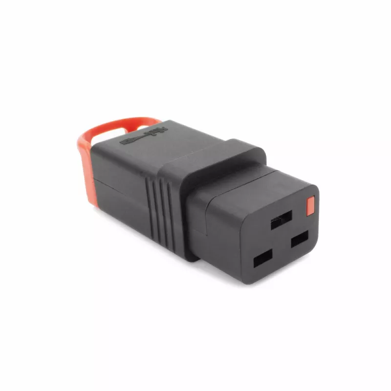 ACT C19 IEC Lock+ perjungiama juoda, PA190100BK, C19, tiesi, moteriška, 250 V, 16 A, juoda, raudona