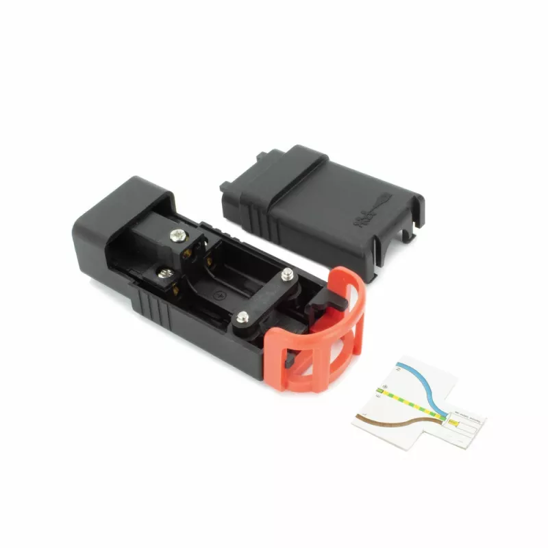 ACT C19 IEC Lock+ perjungiama juoda, PA190100BK, C19, tiesi, moteriška, 250 V, 16 A, juoda, raudona