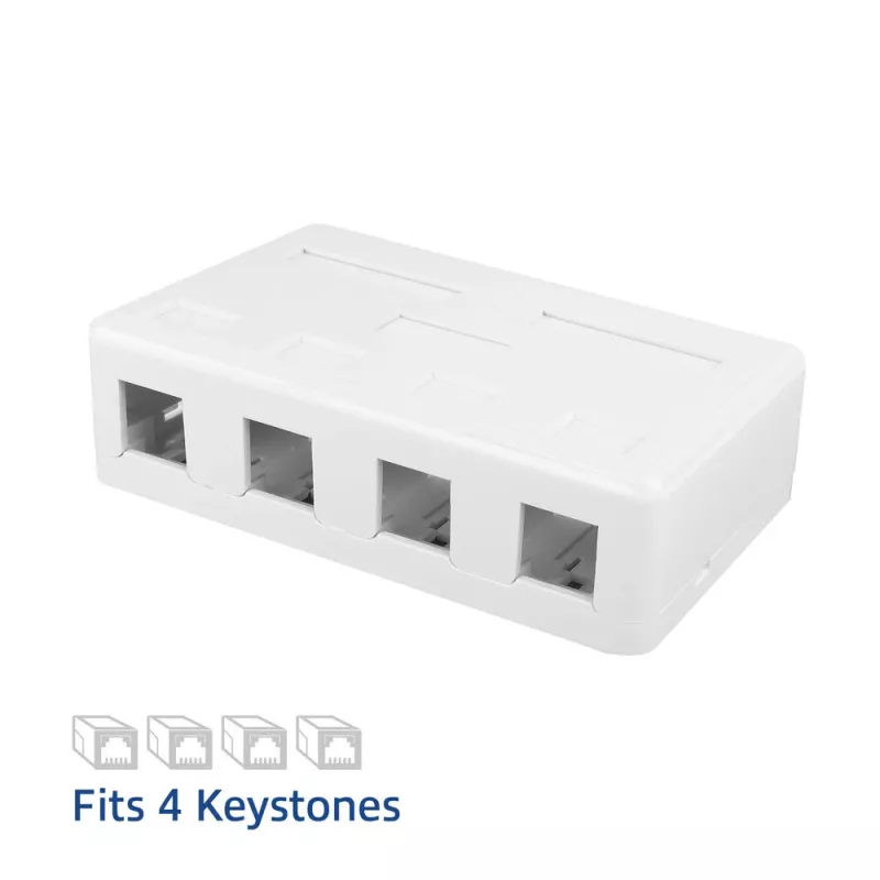ACT Nekraunamas paviršinis „Keystone“ tvirtinimo dėžutė 4 „Keystone“ lizdams