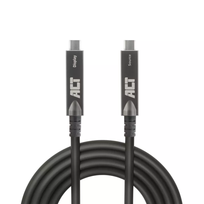 ACT USB-C 3.2 Gen2 Active Optical kabelis (AOC), jutikliniams ekranams, vaizdui, duomenims, maitinimui, 5 m