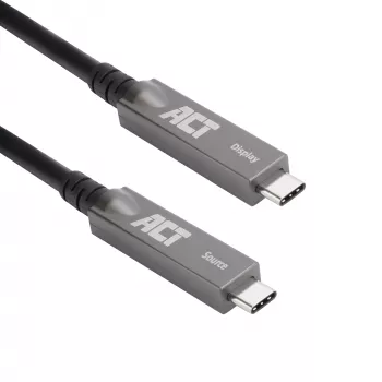 ACT USB-C 3.2 Gen2 aktyvus optinis kabelis (AOC), jutikliniams ekranams, vaizdui, duomenims, maitinimui, 7,5 m