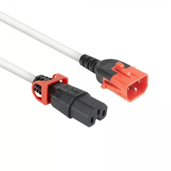 ACT maitinimo laidas C14 IEC Lock+ Dual Locking - C15 IEC Lock+ baltas 2 m, PC3875