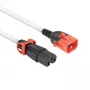 ACT maitinimo laidas C14 IEC Lock+ Dual Locking - C15 IEC Lock+ baltas 2 m, PC3875