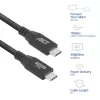 ACT USB 3.0 10Gbps 60W USB Type-C laidas, 1 metras, 1 m, USB C, USB C, USB 3.2 Gen 2 (3.1 Gen 2), 10 Gbit/s, juodas
