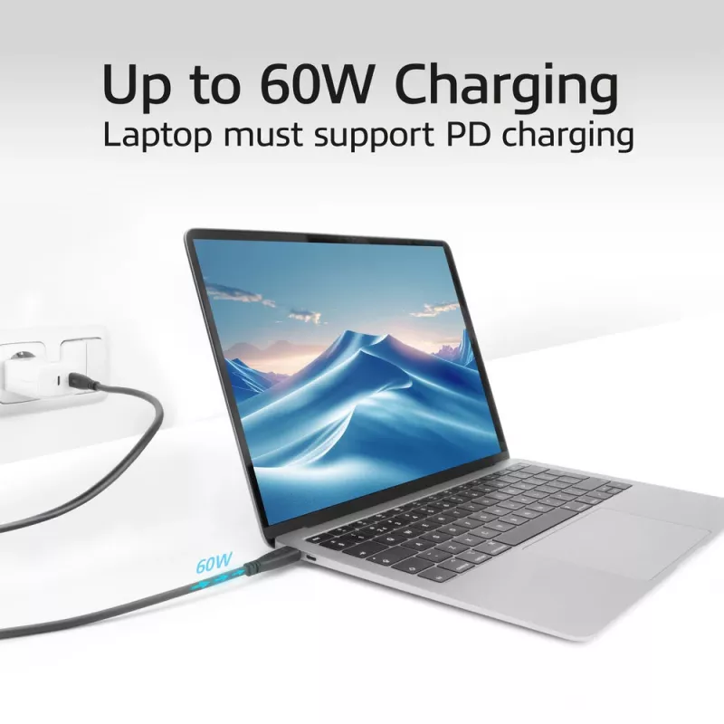 ACT AC7445 USB laidas USB 3.2 Gen 2 (3.1 Gen 2) 5 m USB C 10 Gbit/s 60 W Juodas