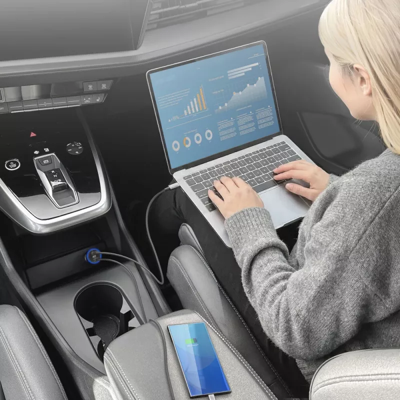 ACT 2 prievadų USB-C greitasis automobilinis įkroviklis 95 W su Power Delivery PPS, Quick Charge ir GaNFast