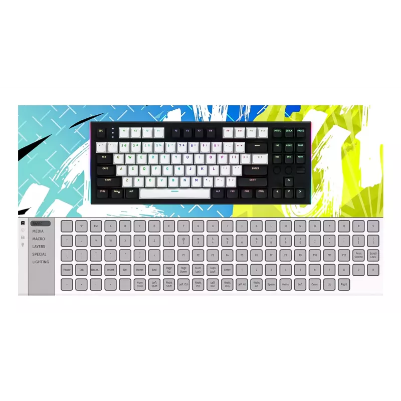 HATOR Gravity TKL klaviatūra Žaidimų USB QWERTY JAV anglų Juoda