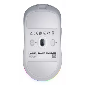 HATOR Quasar 3 Wireless pelė Žaidimų Abiem rankoms tinkama RF belaidė + Bluetooth + USB Type-A Optinė 12000 DPI