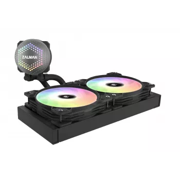 Zalman ALPHA24 Juoda CPU skysčio aušintuvas 280mm radiatorius 2 x 140 mm ventiliatorius ARGB siurblys Dual Procesoriaus aušintuvas „viskas viename“ 12 cm