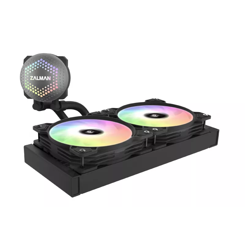 Zalman ALPHA24 Juoda CPU skysčio aušintuvas 280mm radiatorius 2 x 140 mm ventiliatorius ARGB siurblys Dual Procesoriaus aušintuvas „viskas viename“ 12 cm