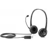 HP Stereo USB ausinės, laidinės, biuro/skambučių centro, 20–20000 Hz, 110 g, ausinės, juodos