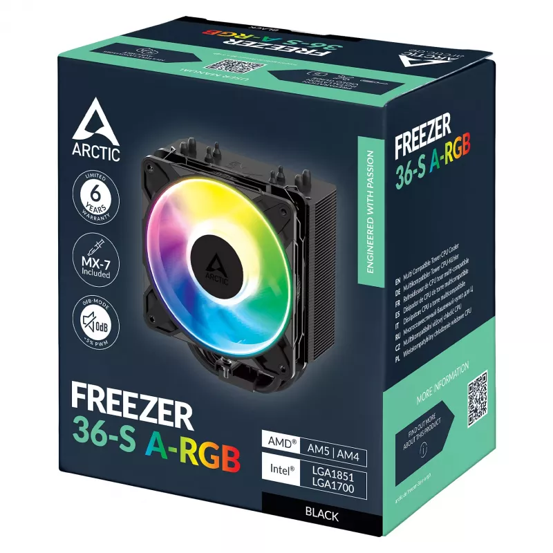 ARCTIC Freezer 36-S A-RGB procesoriaus aušintuvas - Juoda