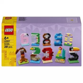 LEGO 40807 Gimtadienio skaičiai - gyvūnų tortų dekoracijos (281 d.)