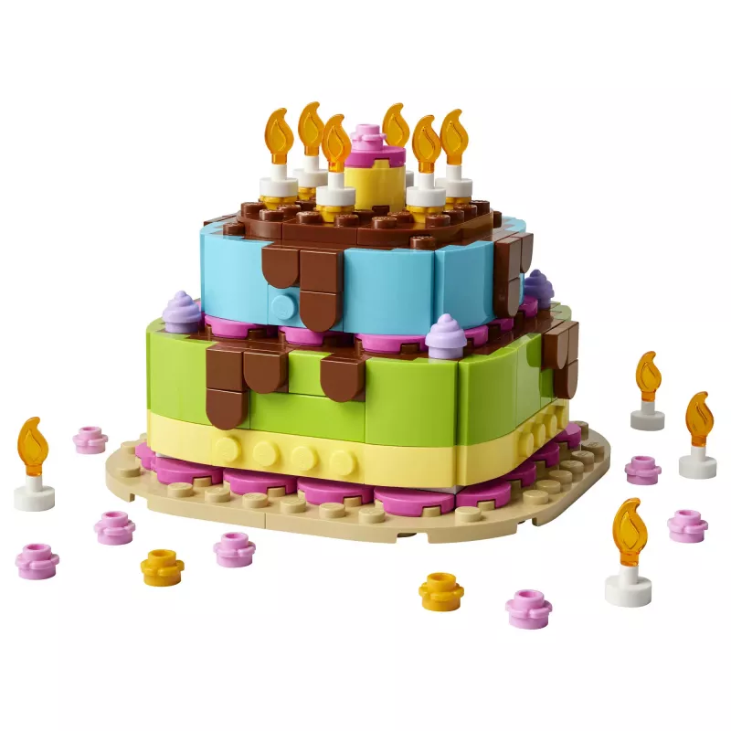 LEGO 40815 Gimtadienio tortas - surenkamas tortas su žvakutėmis (219 d.)