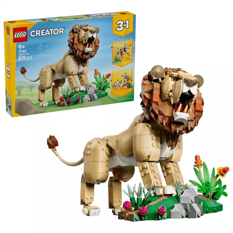LEGO Creator 3-in-1 31386 Laukiniai gyvūnai: Didingas liūtas (839 d.)