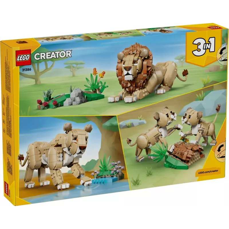 LEGO Creator 3-in-1 31386 Laukiniai gyvūnai: Didingas liūtas (839 d.)