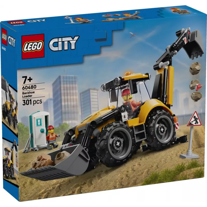 LEGO City 60480 Geltonas ekskavatorius-krautuvas (301 d.)