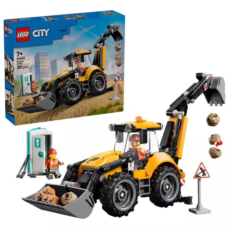 LEGO City 60480 Geltonas ekskavatorius-krautuvas (301 d.)