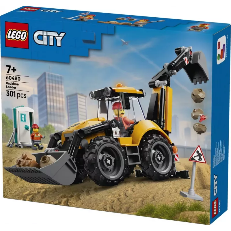 LEGO City 60480 Geltonas ekskavatorius-krautuvas (301 d.)