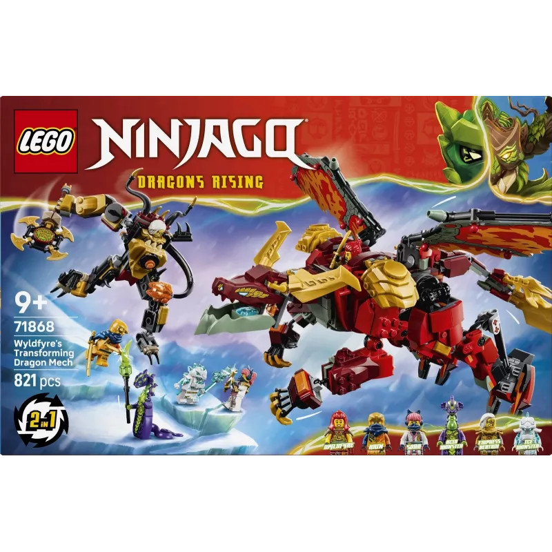 LEGO NINJAGO 71868 Wyldfyre transformuojantis drakono robotas (821 d.)