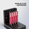 AXAGON ADSA-M2C44 USB4 40Gbps 4-Bay M.2 NVMe SSD Docking Station su neprisijungus veikiančia klonavimo funkcija, aliuminio korpusu, aktyviu aušinimu
