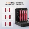 AXAGON ADSA-M2C44 USB4 40Gbps 4-Bay M.2 NVMe SSD Docking Station su neprisijungus veikiančia klonavimo funkcija, aliuminio korpusu, aktyviu aušinimu