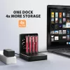 AXAGON ADSA-M2C44 USB4 40Gbps 4-Bay M.2 NVMe SSD Docking Station su neprisijungus veikiančia klonavimo funkcija, aliuminio korpusu, aktyviu aušinimu