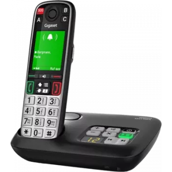 Gigaset EASY 500A DECT belaidis telefonas su atsakikliu, SOS mygtuku, 2,2 inch spalvotu ekranu, juodas