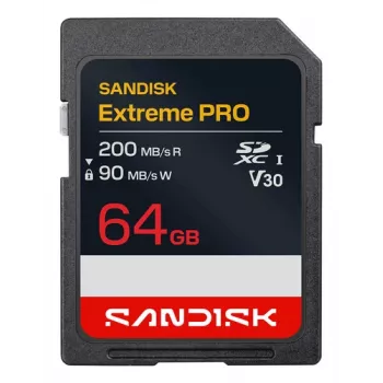 SanDisk Extreme PRO SDXC UHS-I 64GB atminties kortelė 200MB/s V30 U3