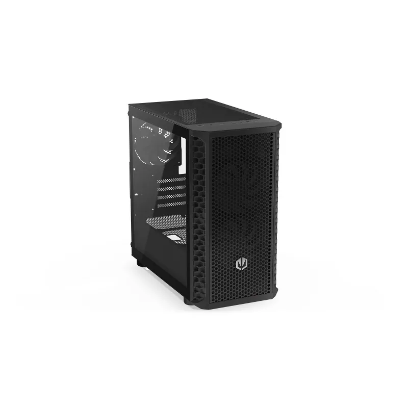 PC korpusas Endorfy Signum M30 ARGB — Micro Tower mATX, akytas priekis, 3x 120 mm ARGB ventiliatoriai, grūdintas stiklas, USB-C 20 Gb/s