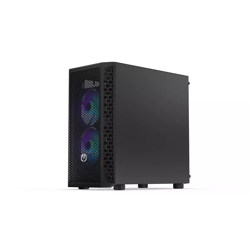 PC korpusas Endorfy Signum M30 ARGB — Micro Tower mATX, akytas priekis, 3x 120 mm ARGB ventiliatoriai, grūdintas stiklas, USB-C 20 Gb/s