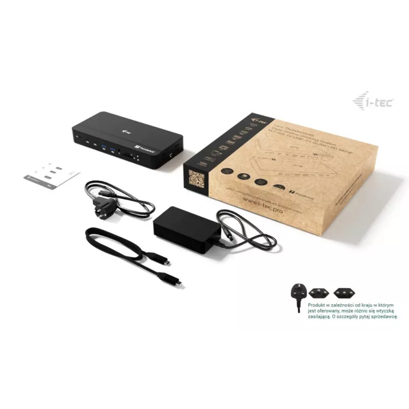 i-tec TB5 Triple Display Docking Station, 2x Thunderbolt 5, DP 2.1, 6x USB, M.2 NVMe lizdas, 2.5G LAN, SD/microSD, garsas, PD 140W