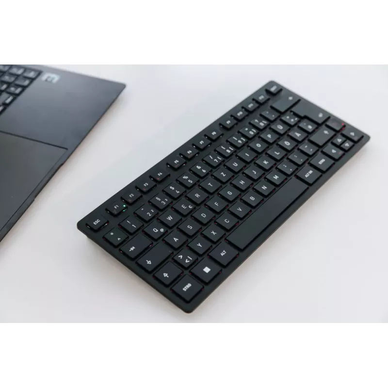 CHERRY KW 9200 MINI Wireless Compact Keyboard, Rechargeable, 2.4 GHz + Bluetooth + USB-C, Black (Belgian AZERTY) JK-9250BE-2