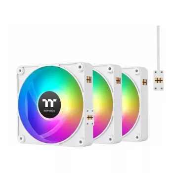 Thermaltake CT120 EX Infinity ARGB Sync White | 120mm Infinity Mirror hidraulinis guolis PWM korpuso ventiliatorius 3 vnt. pakuotė