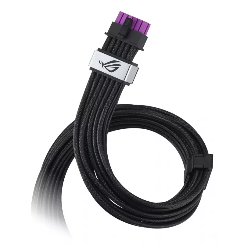 ASUS ROG Equalizer 12V-2x6 PCIe 5.1 / ATX 3.1 GPU Power Cable, 0.75 m, 16 AWG, Black (90YE00BN-B0QA00)