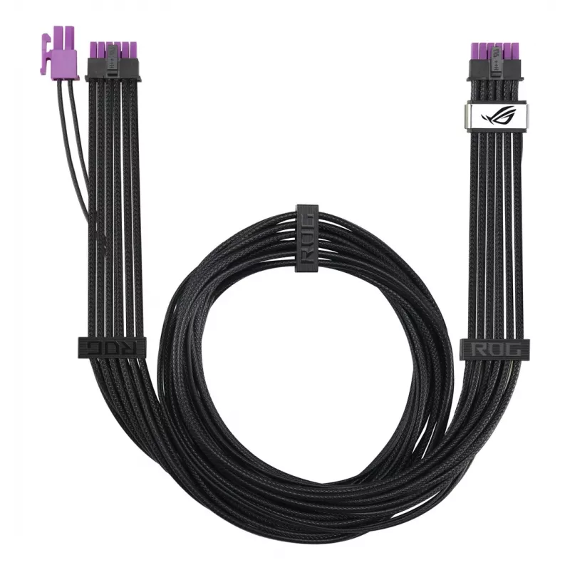 ASUS ROG Equalizer 12V-2x6 PCIe 5.1 / ATX 3.1 GPU Power Cable, 0.75 m, 16 AWG, Black (90YE00BN-B0QA00)