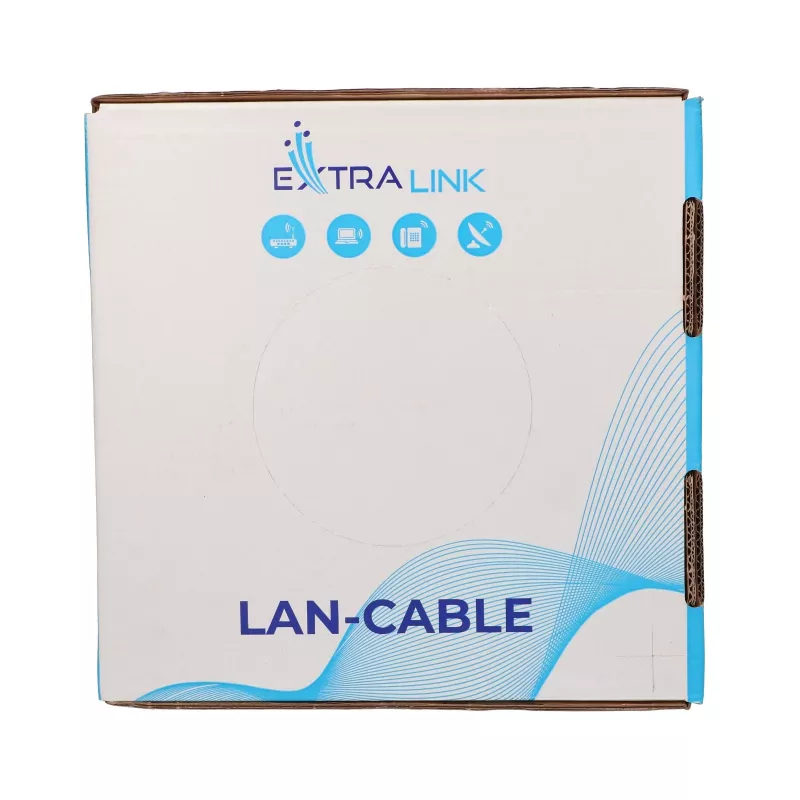 Extralink CAT6A U/UTP vidaus montavimo vytos poros kabelis 100 m EX.96655