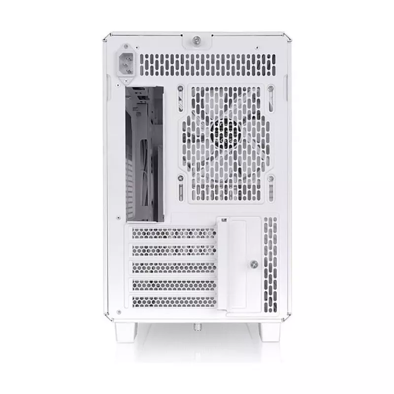 Thermaltake TR200 WS Snow White — Micro-ATX PC Case, Mesh su Tikro Medžio Priekinėmis Juostomis, 1x 120mm Ventiliatorius, USB-C, 360mm Radiatoriaus / 365mm GPU Palaikymas