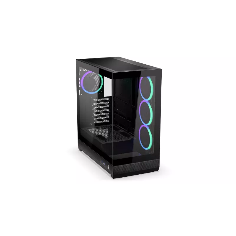 ENDORFY Fishtank 6000 Corona Mid-Tower PC Case - Black, Dual Tempered Glass, 4x ARGB Fans, USB-C, E-ATX