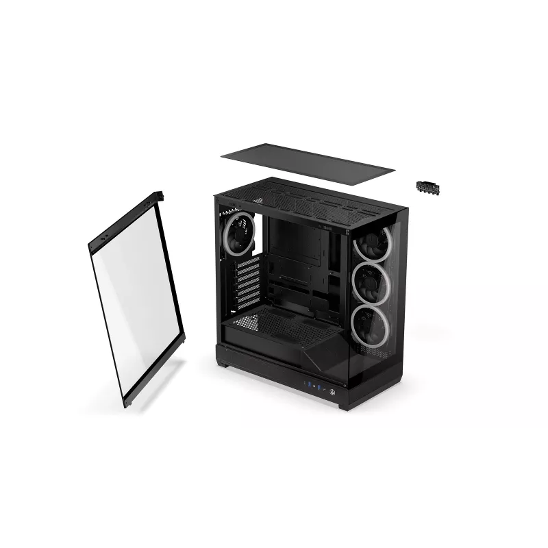 ENDORFY Fishtank 6000 Corona Mid-Tower PC Case - Black, Dual Tempered Glass, 4x ARGB Fans, USB-C, E-ATX