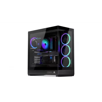 ENDORFY Fishtank 6000 Corona Mid-Tower PC Case - Black, Dual Tempered Glass, 4x ARGB Fans, USB-C, E-ATX