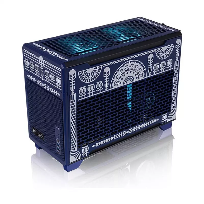 Thermaltake TR100 Koralie Edition Mini-ITX SFF Case Cobalt Blue - PCIe 4.0 Riser, SFX PSU, 360mm GPU - CA-11A-00SPNN-AR