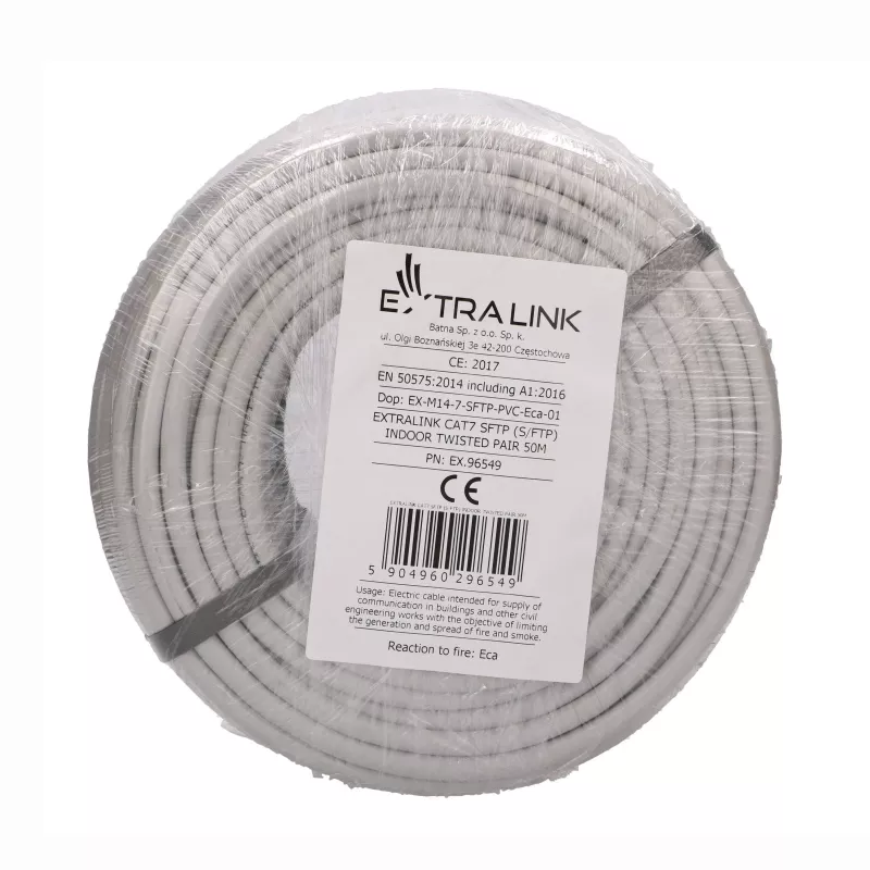 Extralink CAT7 S/FTP vidaus montavimo vytos poros kabelis 50 m EX.96549