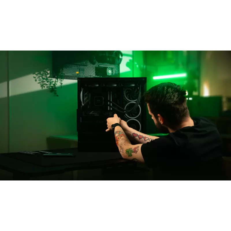 ENDORFY Fishtank 6000 Flex Mid-Tower PC Case - Black, Dual Tempered Glass, USB-C, E-ATX, Back-Connect Ready (No Fans)