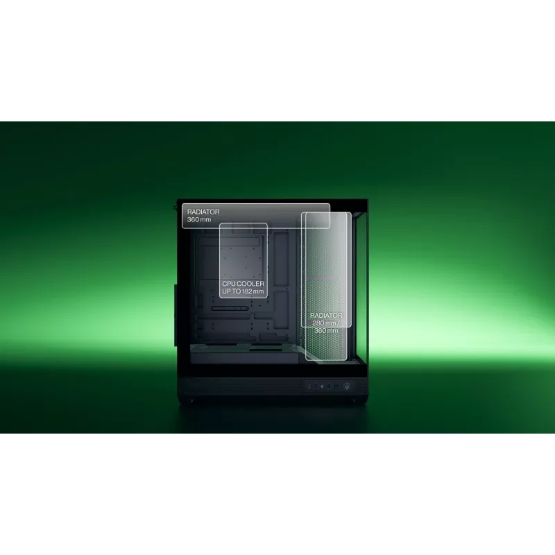 ENDORFY Fishtank 6000 Flex Mid-Tower PC Case - Black, Dual Tempered Glass, USB-C, E-ATX, Back-Connect Ready (No Fans)
