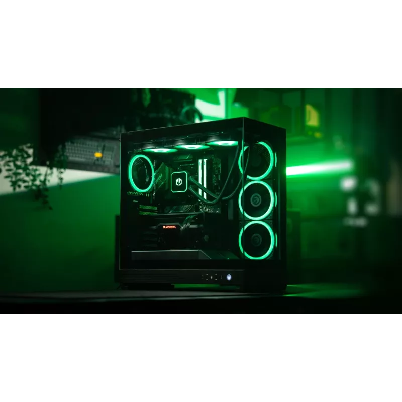 ENDORFY Fishtank 6000 Flex Mid-Tower PC Case - Black, Dual Tempered Glass, USB-C, E-ATX, Back-Connect Ready (No Fans)