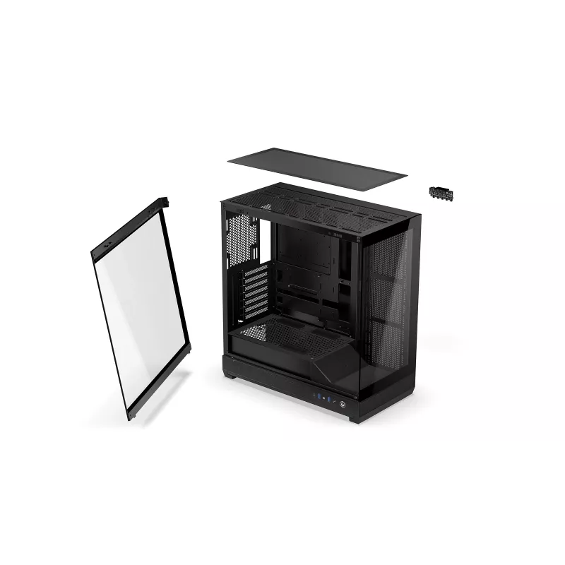 ENDORFY Fishtank 6000 Flex Mid-Tower PC Case - Black, Dual Tempered Glass, USB-C, E-ATX, Back-Connect Ready (No Fans)