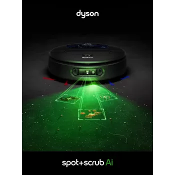 Dyson Spot+Scrub Ai šlapias ir sausas robotas dulkių siurblys 586183-01 Juodas