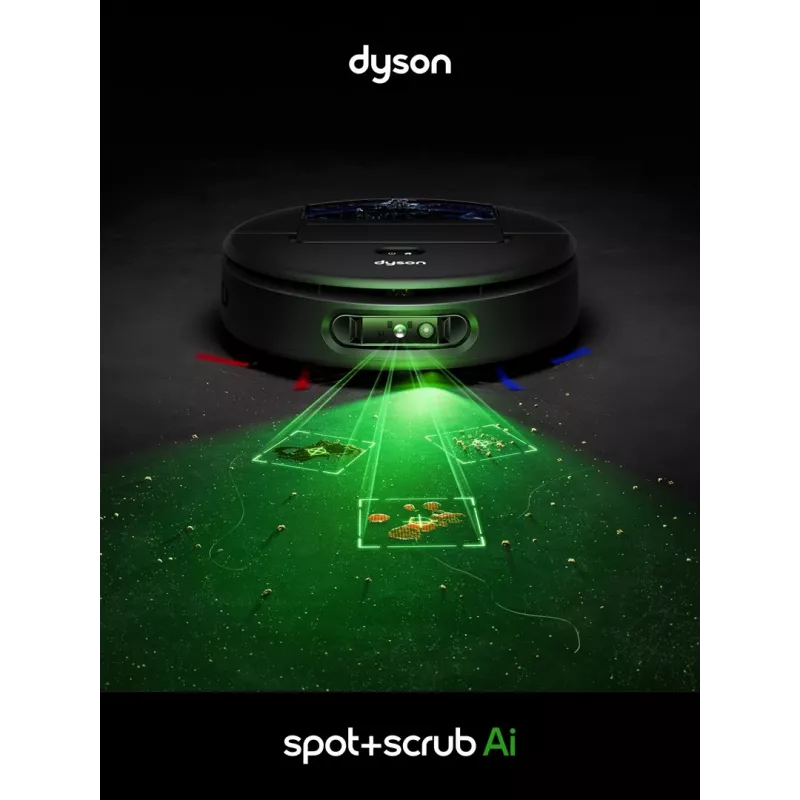 Dyson Spot+Scrub Ai šlapias ir sausas robotas dulkių siurblys 586183-01 Juodas